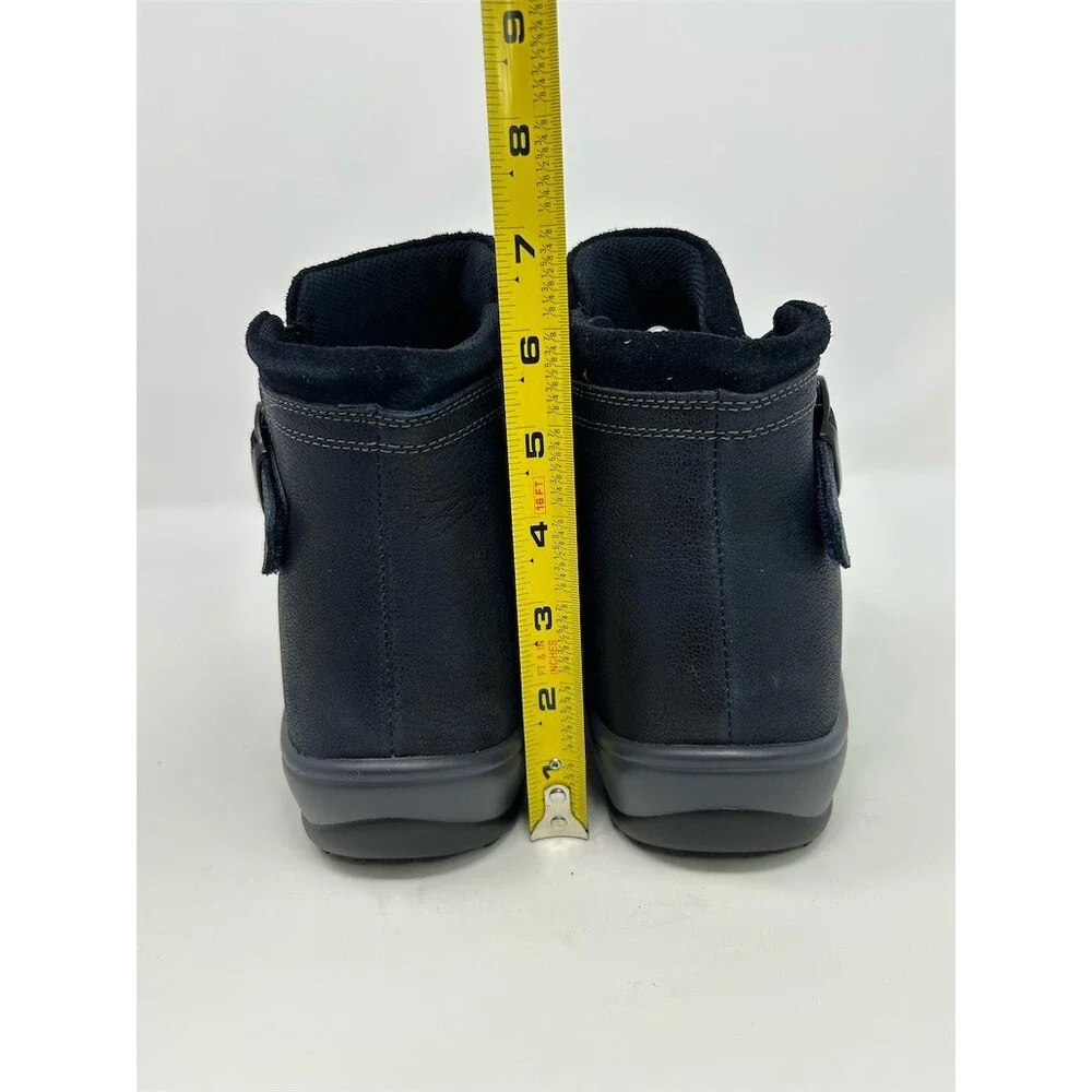 Orthofeet Heidi Womens Orthopedic Navy Blue Ankle Boots Buckle Strap Size 10 W